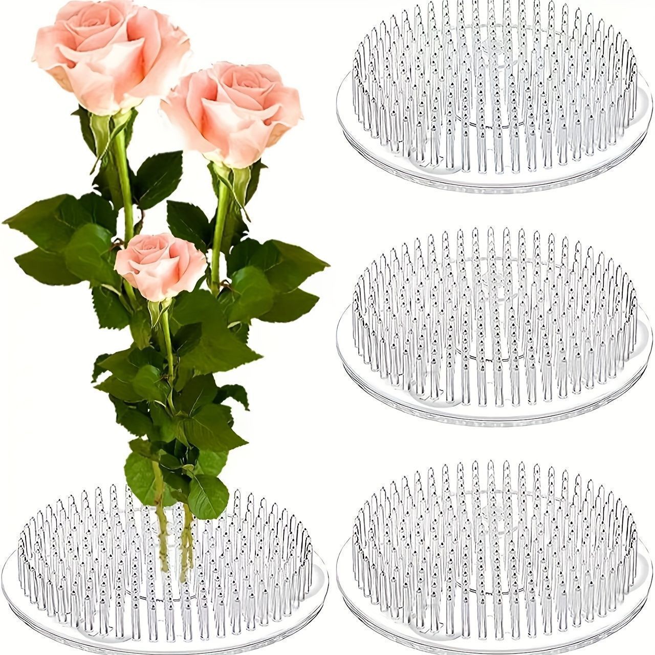 Florist Supply Vases - Round Ikebana Stem Holder Suction Cup